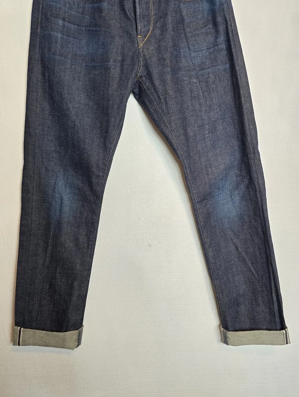3x1 NYC Selvedge Denim Jeans Made in USA Dark Wash Cuffed Straight Leg Size 33